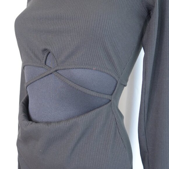 ASTR the Label Ribbed Black Mini Cutout Dress Sz S - Picture 6 of 9